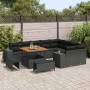 Conjunto de sofá de jardín con cojín con almohada 12 pcs Negro en Sofás de exterior | Comprar online en Foru.es