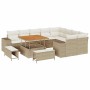 Conjunto de sofá de jardín con cojín 12 pcs Beige y Crema en Sofás de exterior | Comprar online en Foru.es