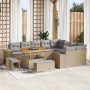Conjunto de sofá de jardín con cojín 12 pcs Beige y Gris Claro en Sofás de exterior | Comprar online en Foru.es