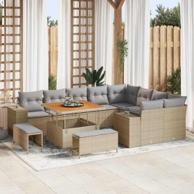 Conjunto de sofá de jardín con cojín 12 pcs Beige y Gris Claro en Sofás de exterior | Comprar online en Foru.es