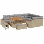 Conjunto de sofá de jardín con cojín 12 pcs Beige y Gris Claro en Sofás de exterior | Comprar online en Foru.es