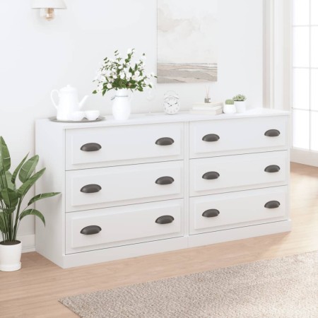 Aparadores 2 piezas madera contrachapada blanco de vidaXL, Aparadores - Ref: Foro24-3185239, Precio: 192,56 €, Descuento: %