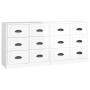 Aparadores 2 uds madera contrachapada blanco brillo de vidaXL, Aparadores - Ref: Foro24-3185281, Precio: 198,65 €, Descuento: %