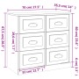 Aparadores 2 uds madera contrachapada blanco brillo de vidaXL, Aparadores - Ref: Foro24-3185281, Precio: 198,65 €, Descuento: %