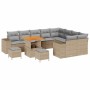 Conjunto de sofá de jardín con cojín 12 pcs Beige y Gris Claro en Sofás de exterior | Comprar online en Foru.es