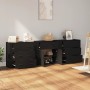 Aparadores 3 piezas madera contrachapada negro de vidaXL, Aparadores - Ref: Foro24-3185424, Precio: 267,53 €, Descuento: %