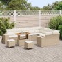 Conjunto de sofá de jardín con cojín 12 pcs Beige y Crema en Sofás de exterior | Comprar online en Foru.es