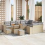 Conjunto de sofá de jardín con cojín 12 pcs Beige y Gris Claro en Sofás de exterior | Comprar online en Foru.es
