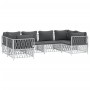 Juego de muebles de jardín 6 piezas con cojines acero blanco de vidaXL, Conjuntos de jardín - Ref: Foro24-3186918, Precio: 39...
