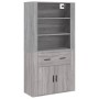 Aparador alto de madera contrachapada gris Sonoma de vidaXL, Aparadores - Ref: Foro24-3185381, Precio: 159,10 €, Descuento: %