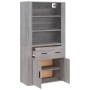 Aparador alto de madera contrachapada gris Sonoma de vidaXL, Aparadores - Ref: Foro24-3185381, Precio: 159,10 €, Descuento: %