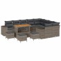 Conjunto de sofá de jardín con cojín con almohada 13 pcs Gris en Sofás de exterior | Comprar online en Foru.es