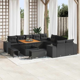 Conjunto de sofá de jardín 13 pcs Negro ratán sintético en Sofás de exterior | Comprar online en Foru.es