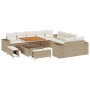 Conjunto de sofá de jardín 13 pcs Beige y Crema ratán sintético en Sofás de exterior | Comprar online en Foru.es