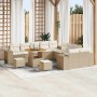 Conjunto de sofá de jardín 13 pcs Beige y Crema ratán sintético en Sofás de exterior | Comprar online en Foru.es