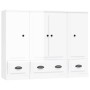 Aparador alto de madera 3 piezas contrachapada blanco brillo de vidaXL, Aparadores - Ref: Foro24-3185297, Precio: 223,52 €, D...