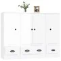 High wooden sideboard 3 pieces glossy white plywood by vidaXL, Sideboards - Ref: Foro24-3185297, Price: 220,43 €, Discount: %
