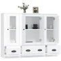 High wooden sideboard 3 pieces glossy white plywood by vidaXL, Sideboards - Ref: Foro24-3185297, Price: 220,43 €, Discount: %