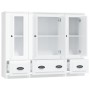 Aparador alto de madera 3 piezas contrachapada blanco brillo de vidaXL, Aparadores - Ref: Foro24-3185297, Precio: 223,52 €, D...