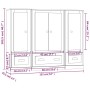Aparador alto de madera 3 piezas contrachapada blanco brillo de vidaXL, Aparadores - Ref: Foro24-3185297, Precio: 223,52 €, D...