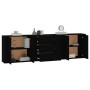 Aparadores 3 piezas madera contrachapada negro de vidaXL, Aparadores - Ref: Foro24-3185400, Precio: 268,22 €, Descuento: %