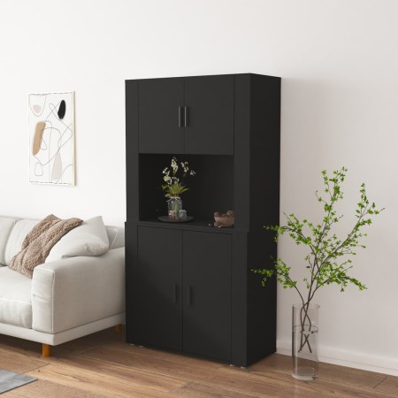 Aparador alto madera contrachapada negro de vidaXL, Aparadores - Ref: Foro24-3185352, Precio: 172,18 €, Descuento: %