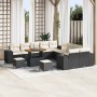 Conjunto de sofá de jardín 13 pcs Negro y crema ratán sintético en Sofás de exterior | Comprar online en Foru.es