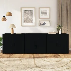 Sideboards 3 Stück schwarzes Sperrholz von vidaXL, Sideboards - Ref: Foro24-3185416, Preis: 235,45 €, Rabatt: %