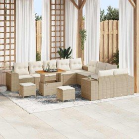 Conjunto de sofá de jardín 13 pcs Beige y Crema ratán sintético en Sofás de exterior | Comprar online en Foru.es