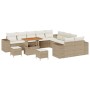 Conjunto de sofá de jardín 13 pcs Beige y Crema ratán sintético en Sofás de exterior | Comprar online en Foru.es