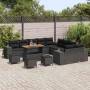 Conjunto de sofá de jardín 14 pcs Negro ratán sintético en Sofás de exterior | Comprar online en Foru.es
