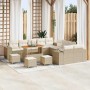 Conjunto de sofá de jardín 14 pcs Beige y Crema ratán sintético en Sofás de exterior | Comprar online en Foru.es