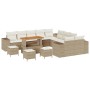 Conjunto de sofá de jardín 14 pcs Beige y Crema ratán sintético en Sofás de exterior | Comprar online en Foru.es