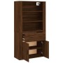 Aparador alto madera contrachapada marrón roble de vidaXL, Aparadores - Ref: Foro24-3185382, Precio: 139,66 €, Descuento: %