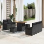 Conjunto de sofá de jardín con cojín con almohada 8 pcs Negro en Sofás de exterior | Comprar online en Foru.es