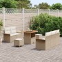 Conjunto de sofá de jardín con cojín 8 pcs Beige y Crema en Sofás de exterior | Comprar online en Foru.es