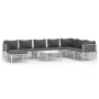 Juego de muebles de jardín 9 piezas con cojines acero blanco de vidaXL, Conjuntos de jardín - Ref: Foro24-3186914, Precio: 56...