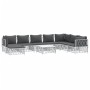 Juego de muebles de jardín 9 piezas con cojines acero blanco de vidaXL, Conjuntos de jardín - Ref: Foro24-3186914, Precio: 56...