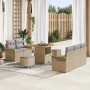 Conjunto de sofá de jardín con cojín 8 pcs Beige y Gris Claro en Sofás de exterior | Comprar online en Foru.es