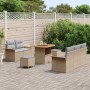 Conjunto de sofá de jardín con cojín 8 pcs Beige y Gris Claro en Sofás de exterior | Comprar online en Foru.es
