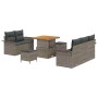 Conjunto de sofá de jardín con cojín con almohada 8 pcs Gris en Sofás de exterior | Comprar online en Foru.es