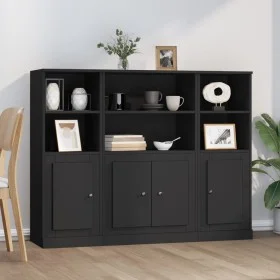 Aparadores altos 3 piezas madera contrachapada negro de vidaXL, Aparadores - Ref: Foro24-3185304, Precio: 205,31 €, Descuento: %