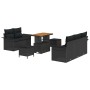 Conjunto de sofá de jardín con cojín con almohada 8 pcs Negro en Sofás de exterior | Comprar online en Foru.es