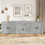Aparadores 3 piezas madera contrachapada gris hormigón de vidaXL, Aparadores - Ref: Foro24-3185419, Precio: 262,03 €, Descuen...