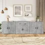 Aparadores 3 piezas madera contrachapada gris hormigón de vidaXL, Aparadores - Ref: Foro24-3185419, Precio: 257,08 €, Descuen...