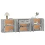 Aparadores 3 piezas madera contrachapada gris hormigón de vidaXL, Aparadores - Ref: Foro24-3185419, Precio: 257,08 €, Descuen...