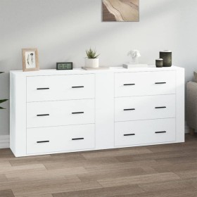 Aparadores 2 piezas madera contrachapada blanco de vidaXL, Aparadores - Ref: Foro24-3185407, Precio: 188,89 €, Descuento: %