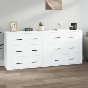 Aparadores 2 piezas madera contrachapada blanco de vidaXL, Aparadores - Ref: Foro24-3185407, Precio: 186,09 €, Descuento: %