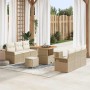 Conjunto de sofá de jardín con cojín 9 pcs Beige y Crema en Sofás de exterior | Comprar online en Foru.es