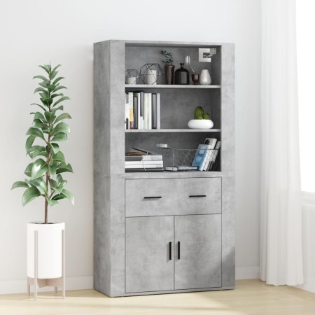 Aparador alto madera contrachapada gris hormigón de vidaXL, Aparadores - Ref: Foro24-3185379, Precio: 169,86 €, Descuento: %